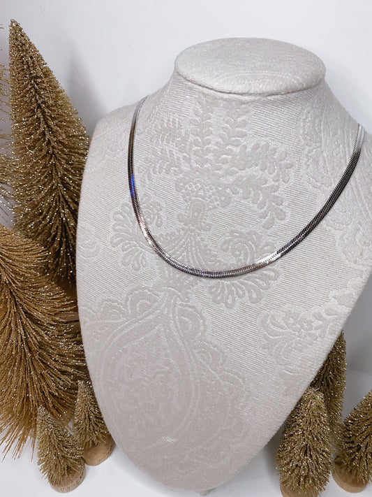 Silver snake chain necklace
