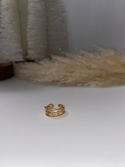 THREE INLAID RING